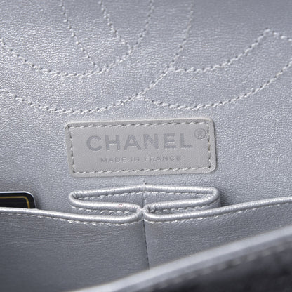 Chanel Metallic Caviar Quilted 2.55 Reissue 226 Flap Silver Black 7 of 9