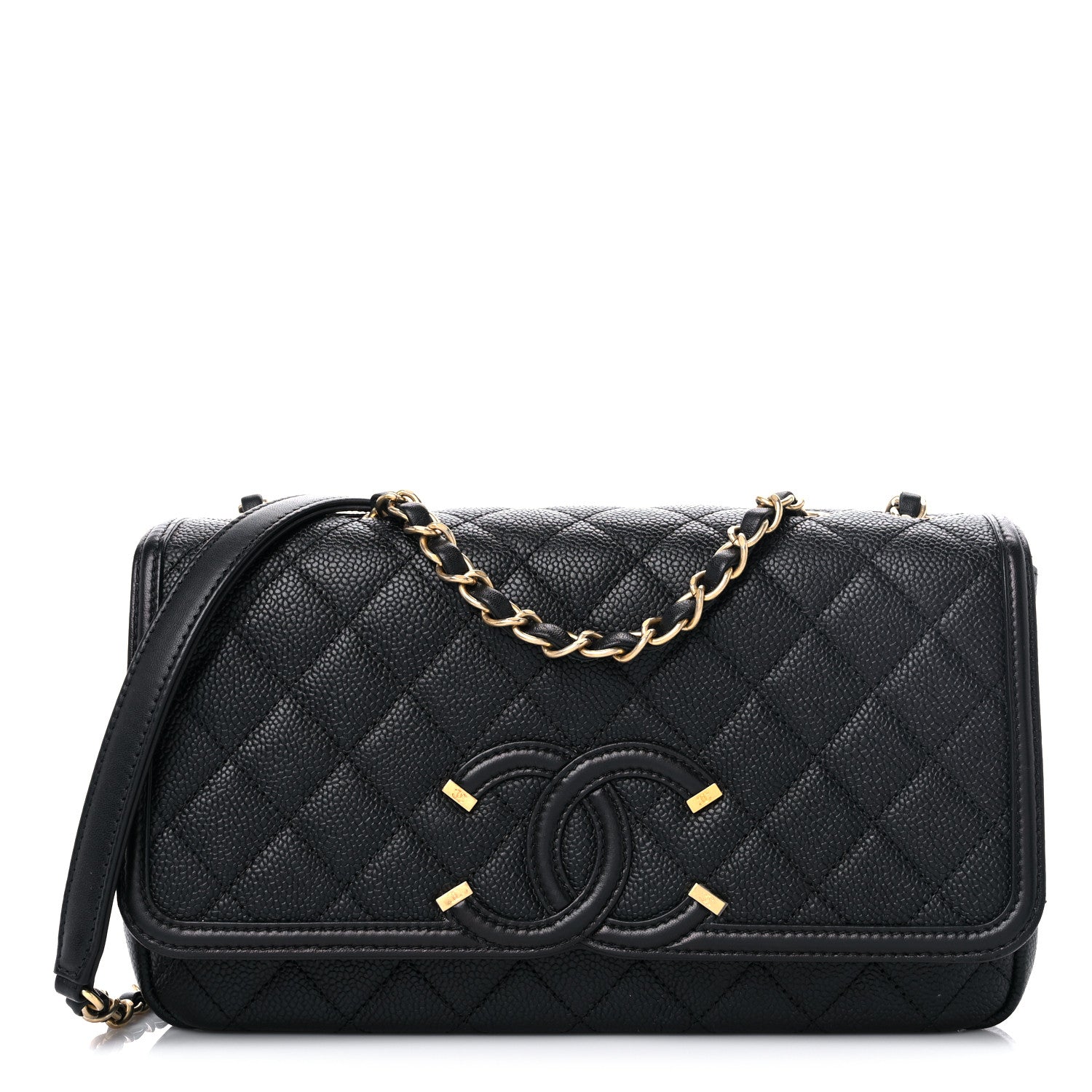 Chanel Caviar Quilted Medium CC Filigree Flap Black 1 of 11