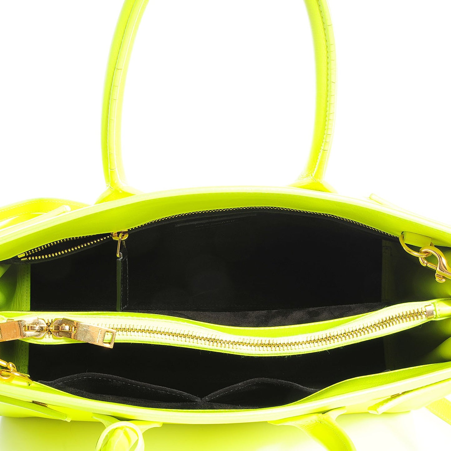 Calfskin Small Sac De Jour Bag Neon Yellow