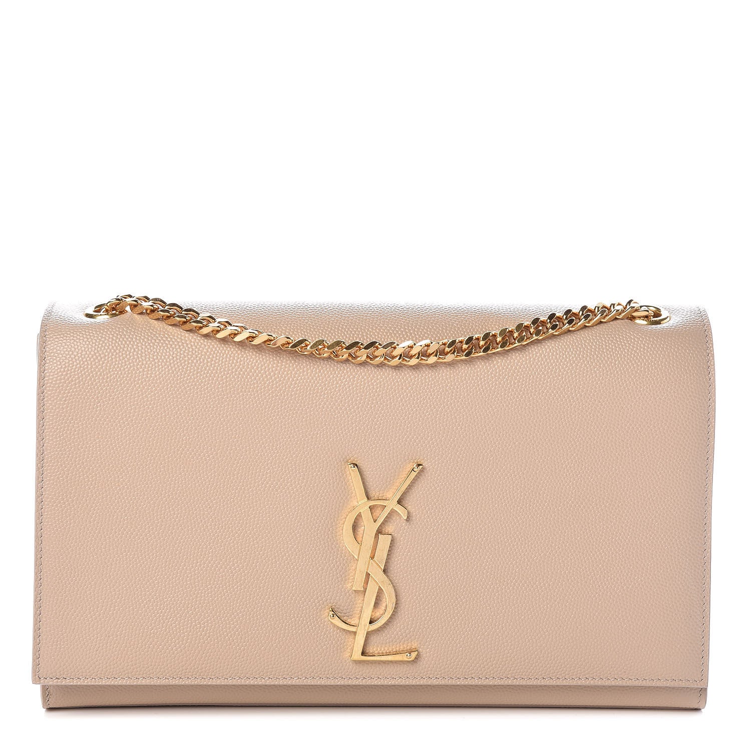 Saint Laurent Grain De Poudre Medium Monogram Kate Satchel Nude Powder 1 of 10