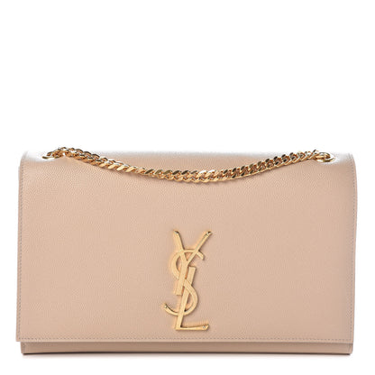Saint Laurent Grain De Poudre Medium Monogram Kate Satchel Nude Powder 1 of 10