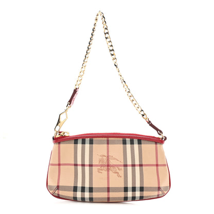 Burberry Haymarket Check Clara Pochette Military Red 1 of 10