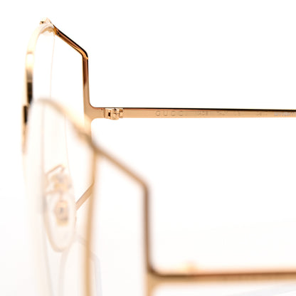 Gucci Metal Oversized Round Sunglasses GG0252S Gold 5 of 8
