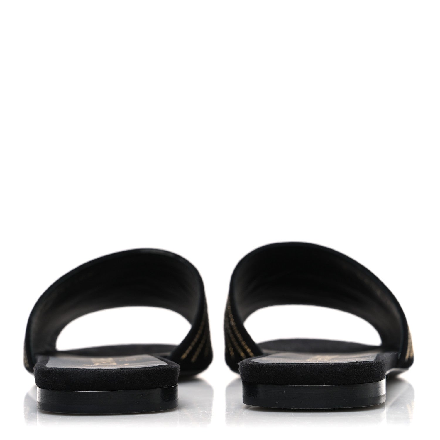 Chanel Suede Chain Flat Mule Sandals 39 Black 6 of 12