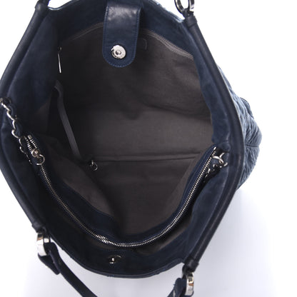 Chanel Iridescent Calfskin Quilted Large Sea Hit Tote Navy 6 of 11