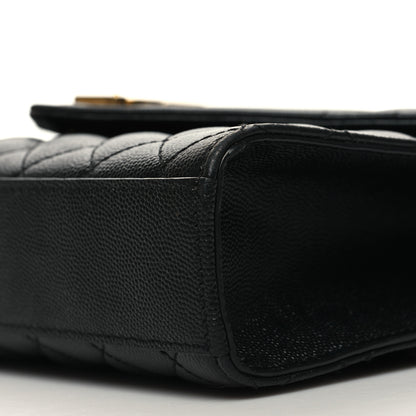 Saint Laurent Grain De Poudre Textured Mixed Matelasse Triquilt Medium Monogram Satchel Black 9 of 10