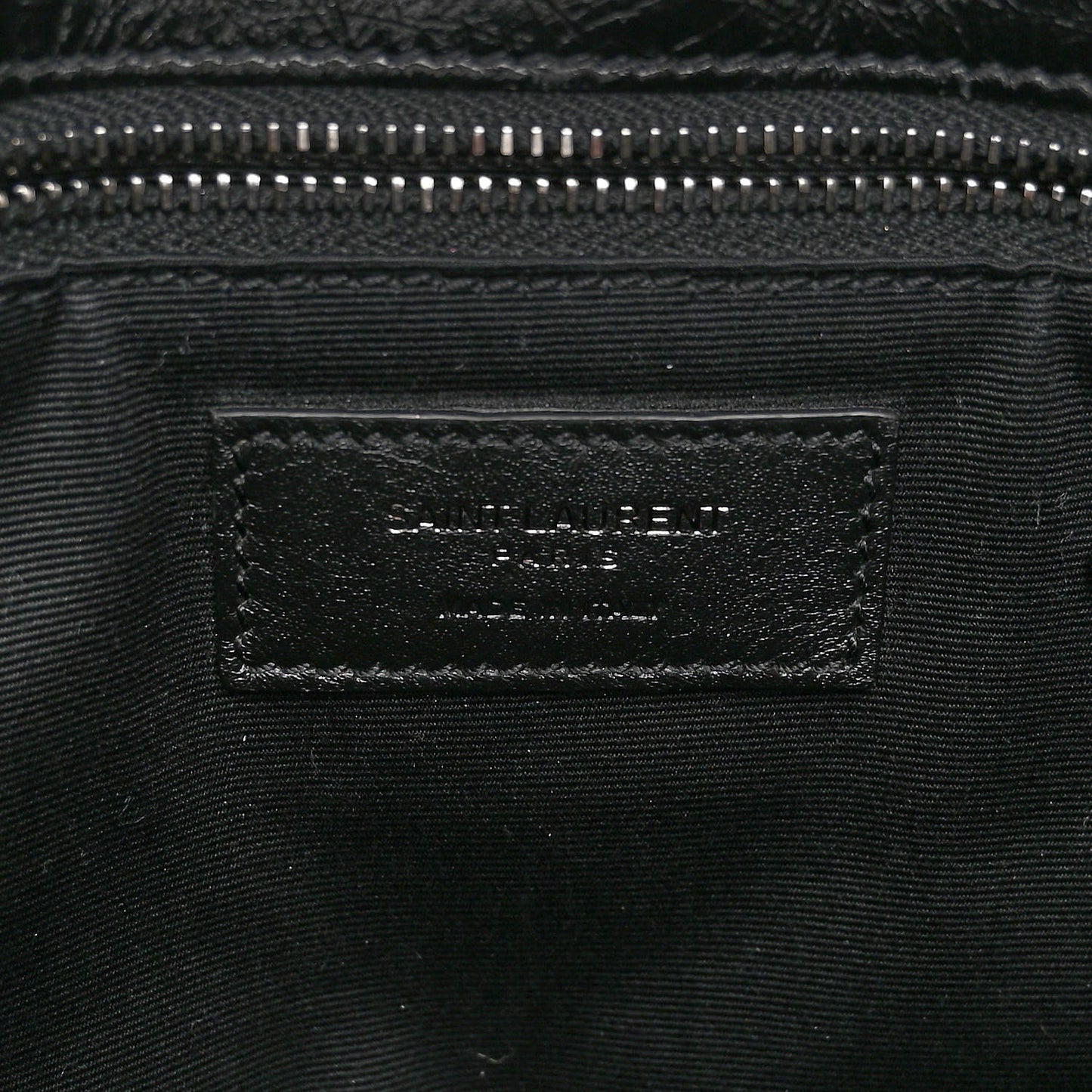 Crinkled Calfskin Matelasse Monogram Medium Niki Chain Satchel Black