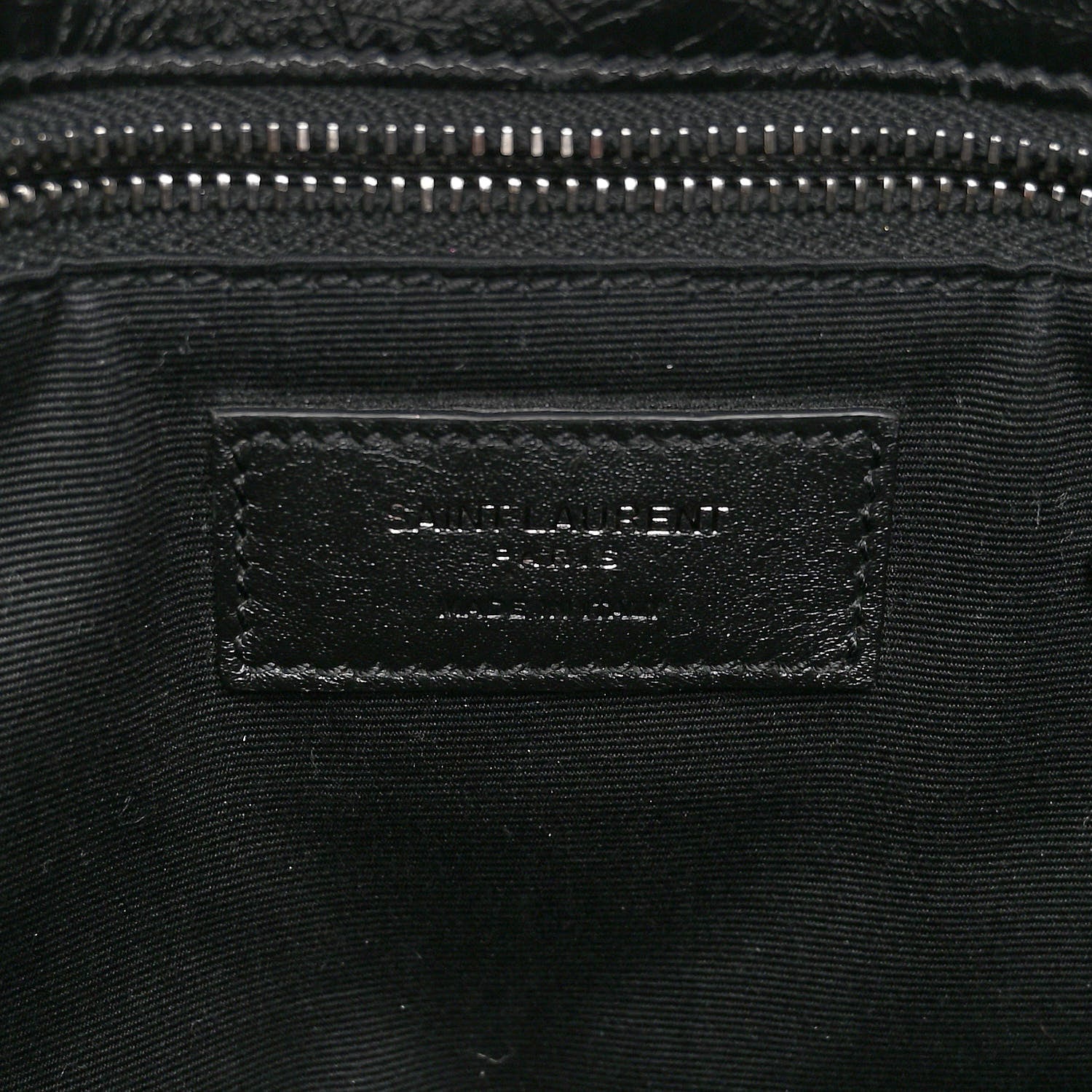 Saint Laurent Crinkled Calfskin Matelasse Monogram Medium Niki Chain Satchel Black 6 of 9