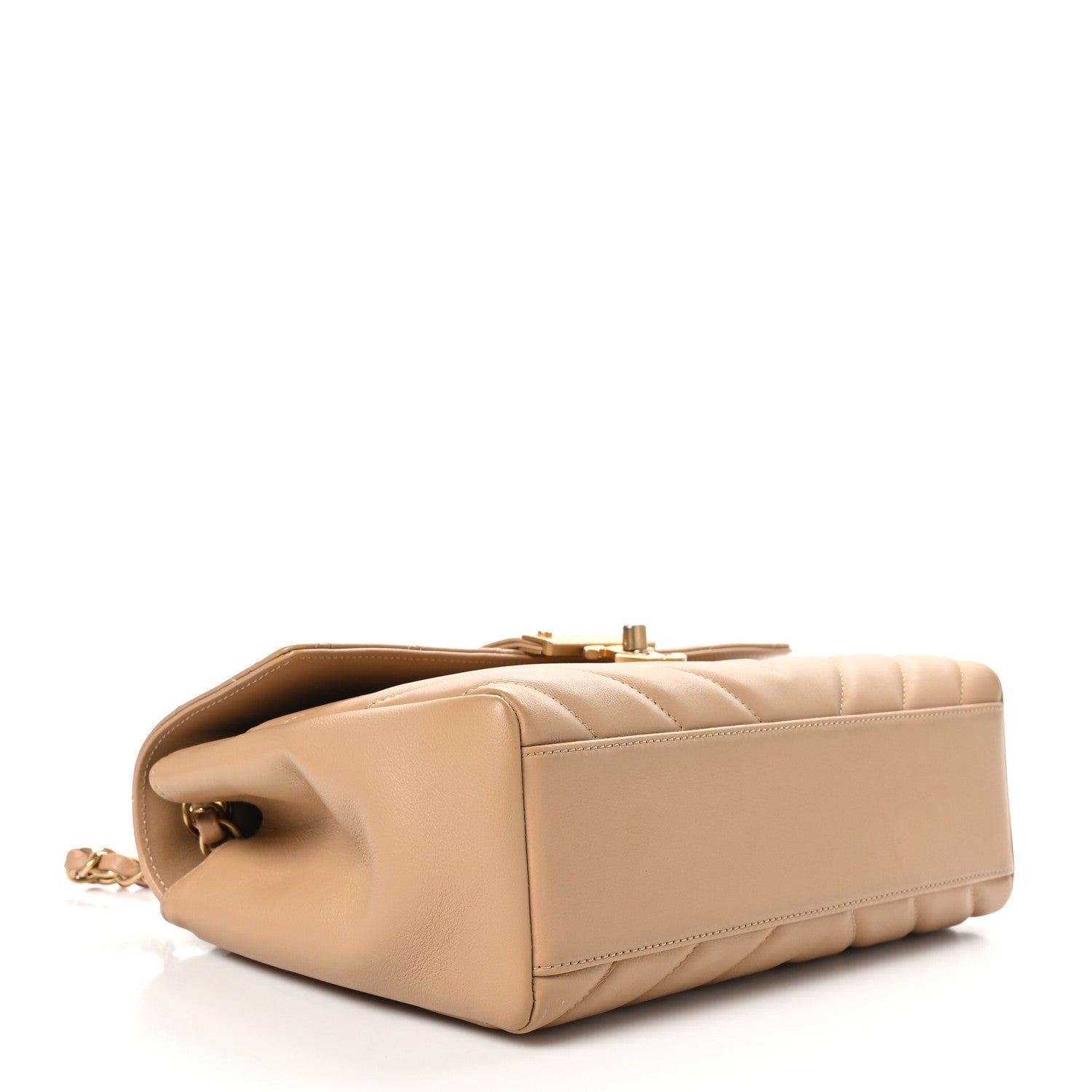 Chanel Calfskin Quilted Chevron In The City Bag Beige 4 of 10