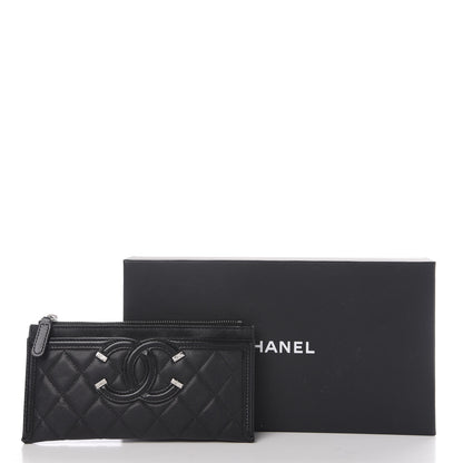 Chanel Caviar Quilted Filigree Zip Pouch Black 13 of 13