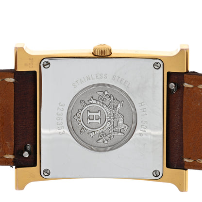 Hermes Stainless Steel Barenia 26mm Heure H Hour Quartz Watch Fauve 4 of 5