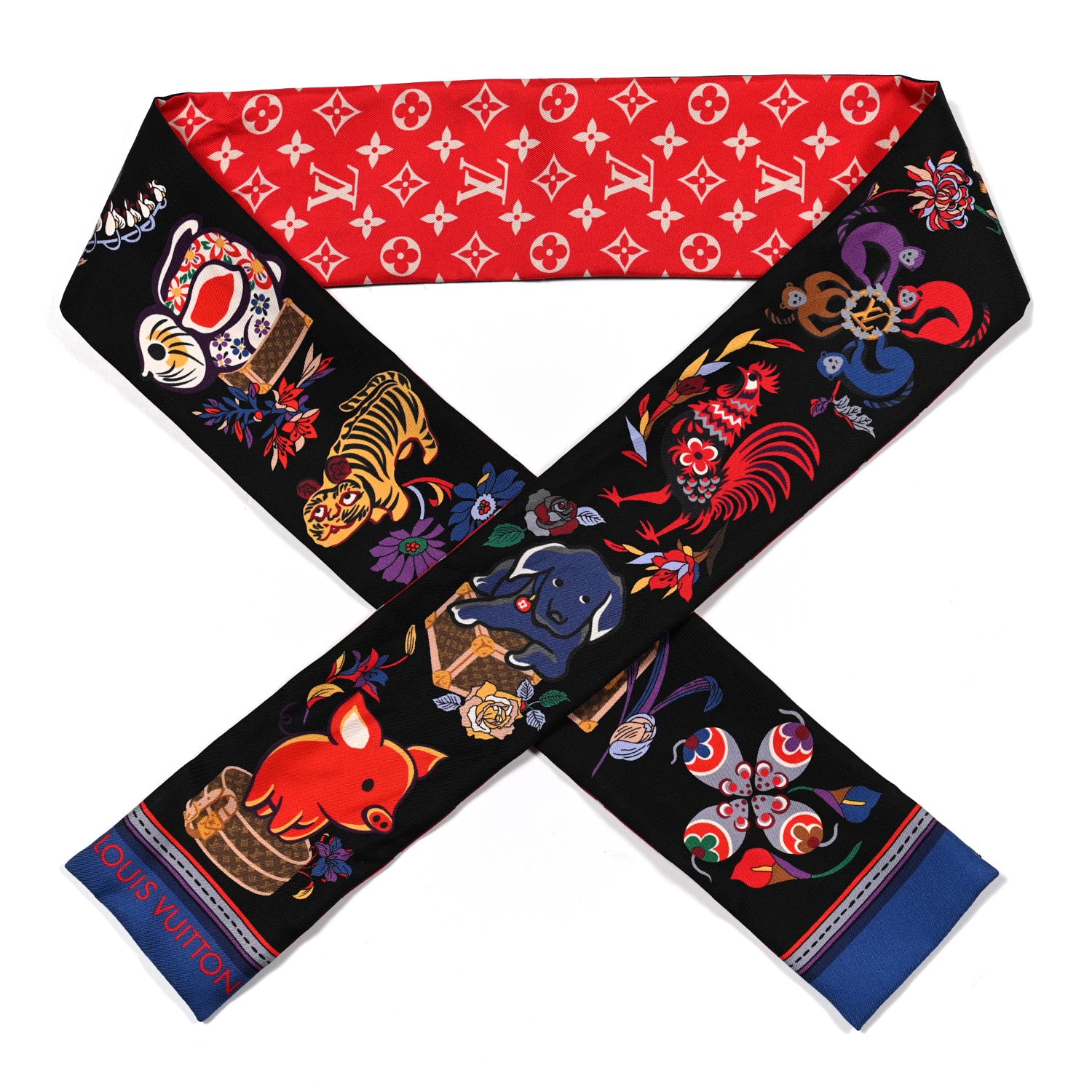 Louis Vuitton Silk Monogram Superstition Bandeau Black 1 of 4