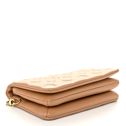 Louis Vuitton Lambskin Embossed Monogram Pochette Coussin Camel 4 of 11