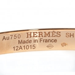 Hermes 18k Rose Gold Kelly Diamond Bangle 4 of 5