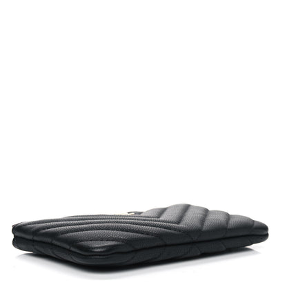Chanel Caviar Chevron Quilted Small Cosmetic Case Black 3 of 4