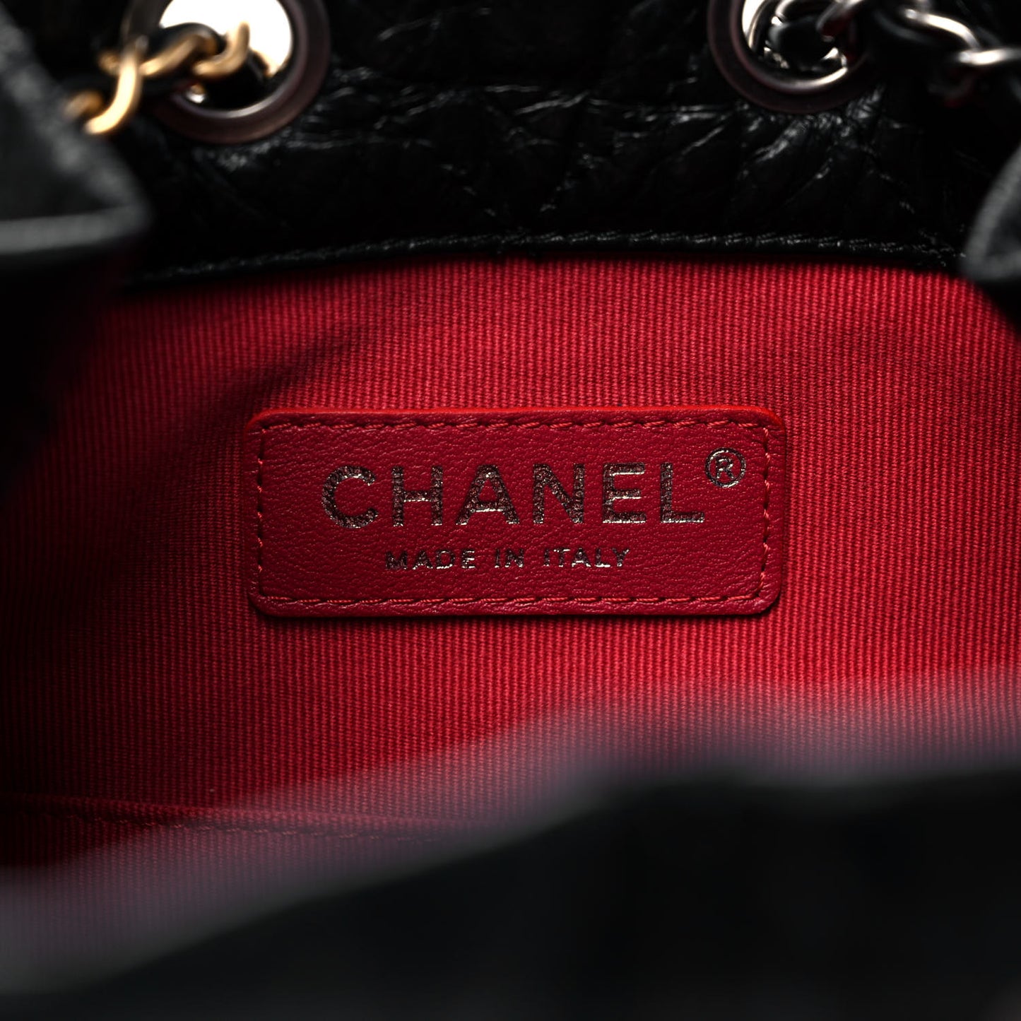 Aged Calfskin Quilted Small Gabrielle Backpack Black