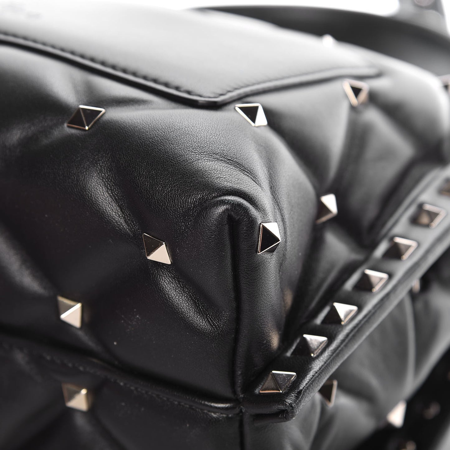 Lambskin VLTN Print Candystud Top Handle Bag Black