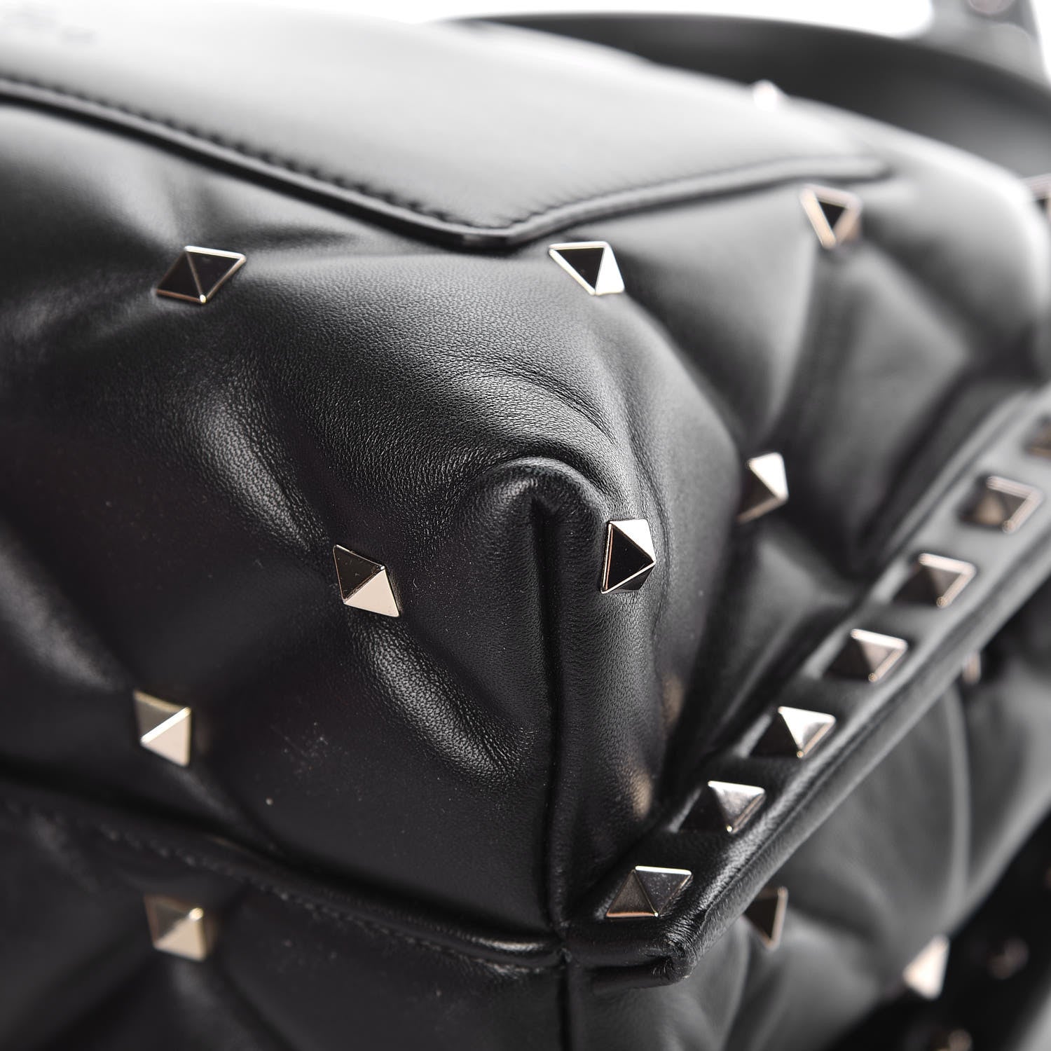 Valentino Garavani Lambskin VLTN Print Candystud Top Handle Bag Black 10 of 13