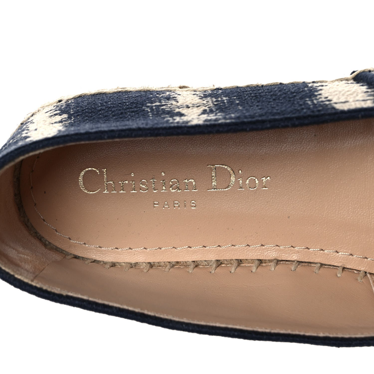 Christian Dior Cotton D-Stripes Embroidered Granville 15mm Espadrilles 37 Deep Blue 7 of 12