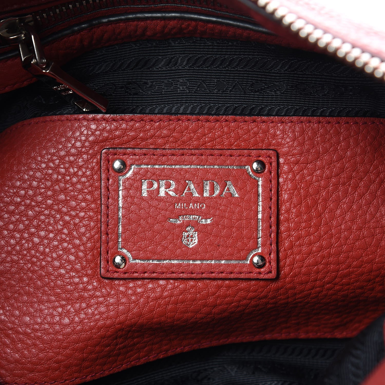 Prada Vitello Daino Shoulder Bag Rosso 6 of 11