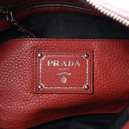 Prada Vitello Daino Shoulder Bag Rosso 6 of 11