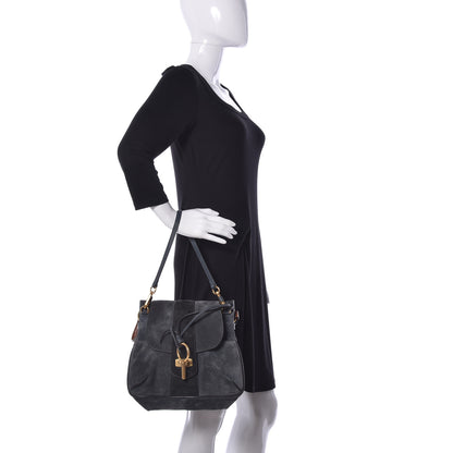 Chloe Suede Small Lexa Shoulder Bag Silver Blue 3 of 10