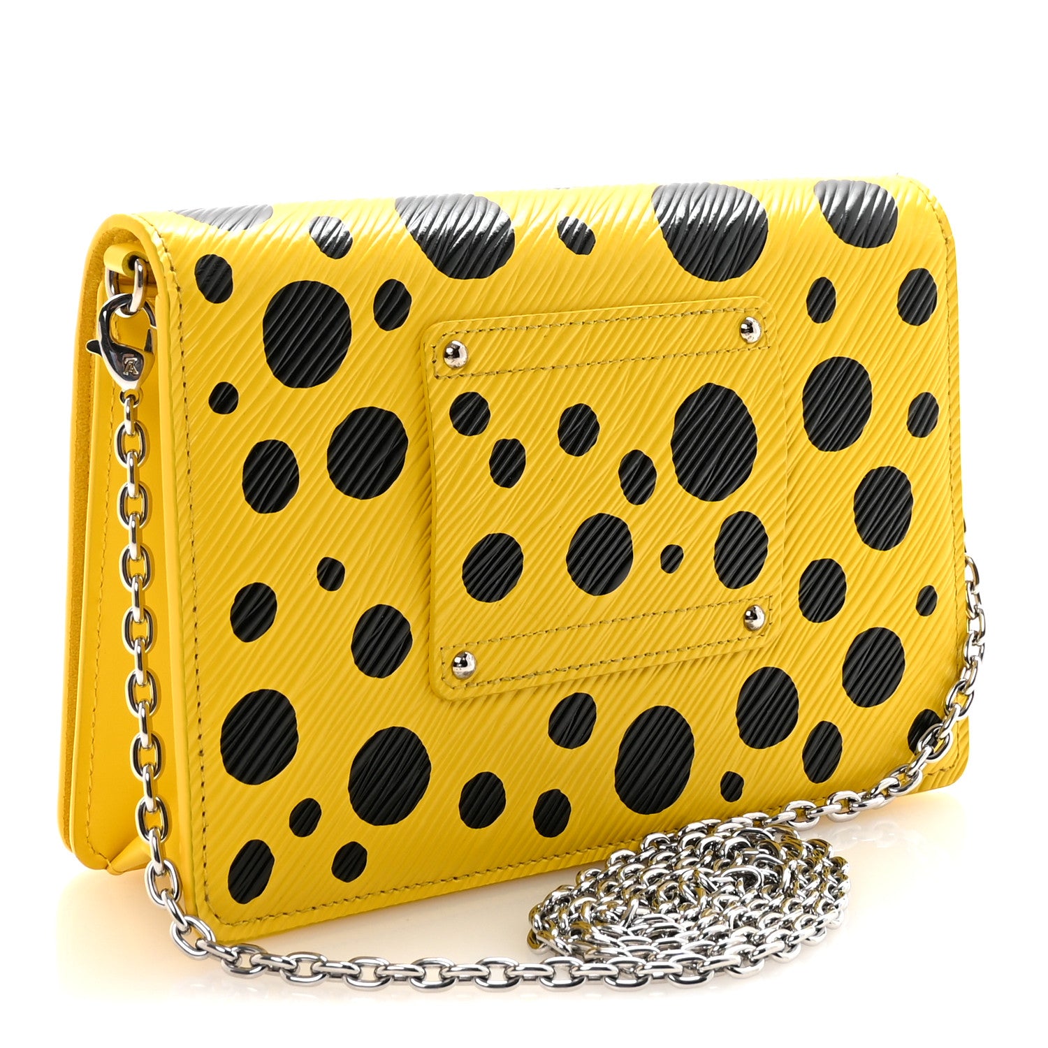 Louis Vuitton LV x YK Epi Infinity Dots Twist Belt Chain Wallet Yellow Black 3 of 10