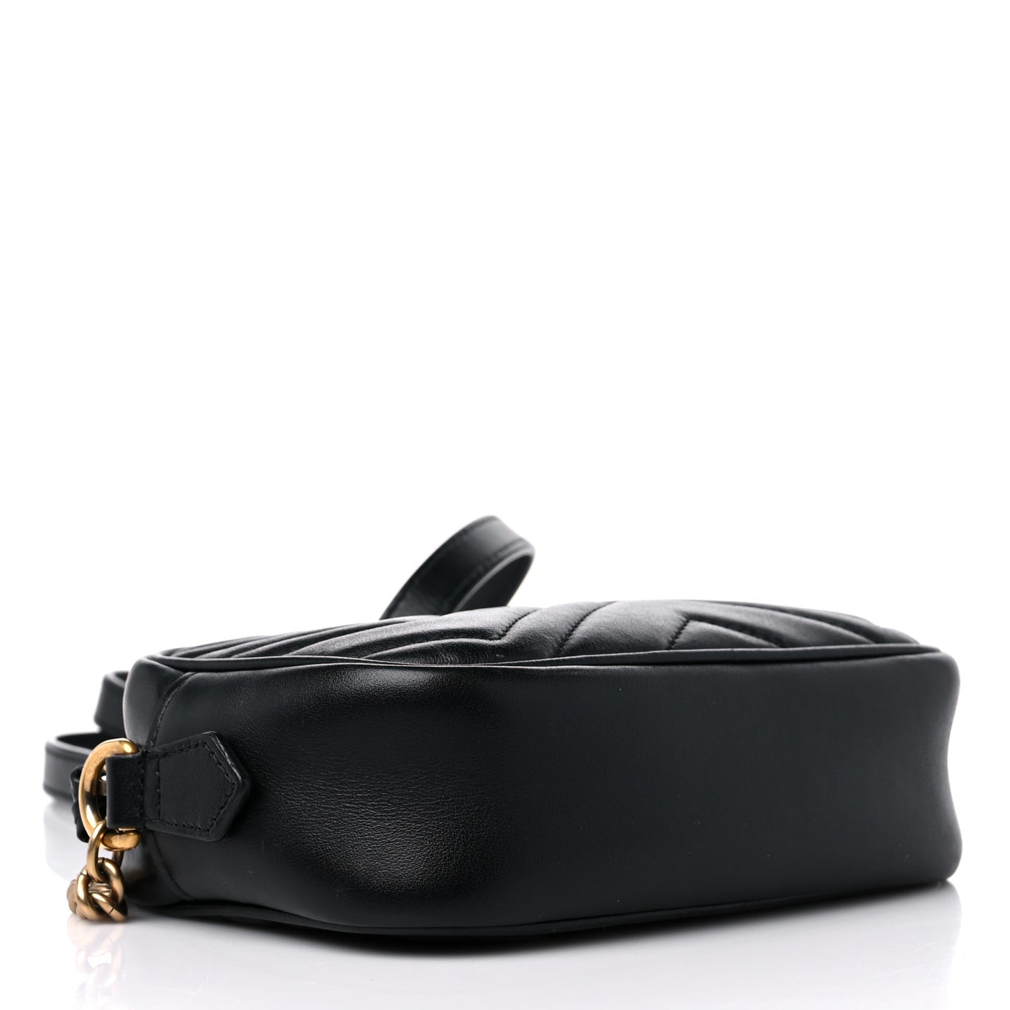 Calfskin Matelasse Mini GG Marmont Chain Shoulder Bag Black