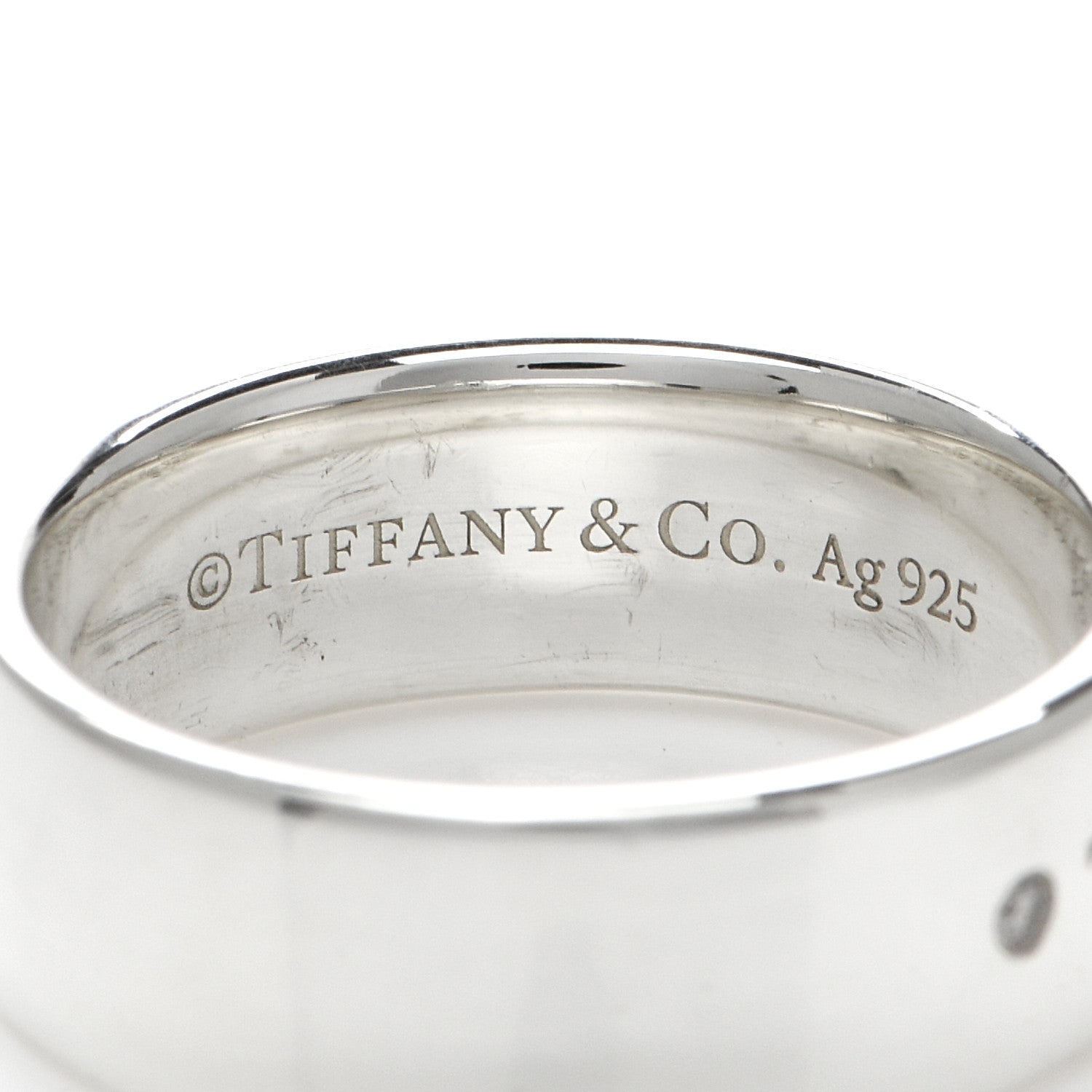 Tiffany Sterling Silver Diamond Return to Tiffany Narrow Ring 50 5.5 4 of 4