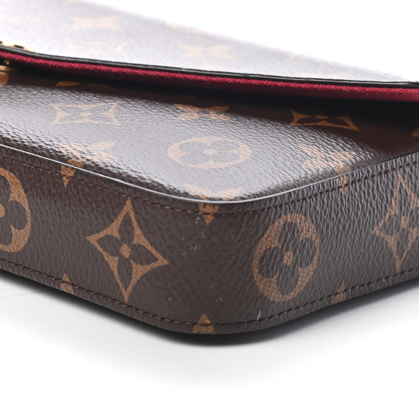 Monogram Pochette Felicie Chain Wallet Fuchsia