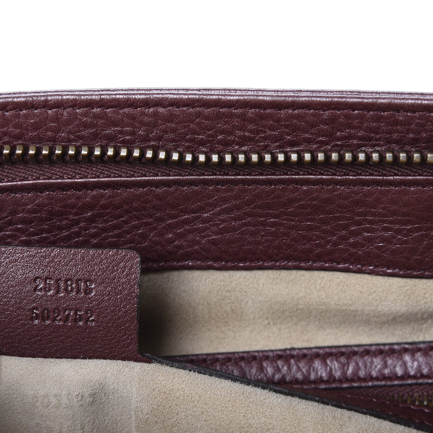 Gucci Metallic Pebbled Calfskin Medium 1973 Top Handle Satchel Burgundy 8 of 9