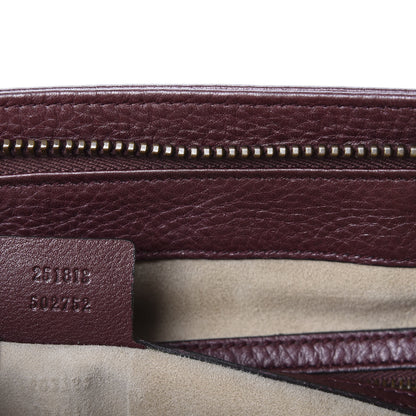 Gucci Metallic Pebbled Calfskin Medium 1973 Top Handle Satchel Burgundy 8 of 9