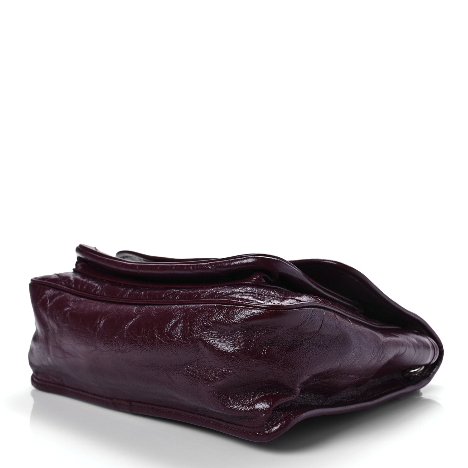 Saint Laurent Crinkled Calfskin Matelasse Monogram Medium Niki Chain Satchel Burgundy 7 of 8
