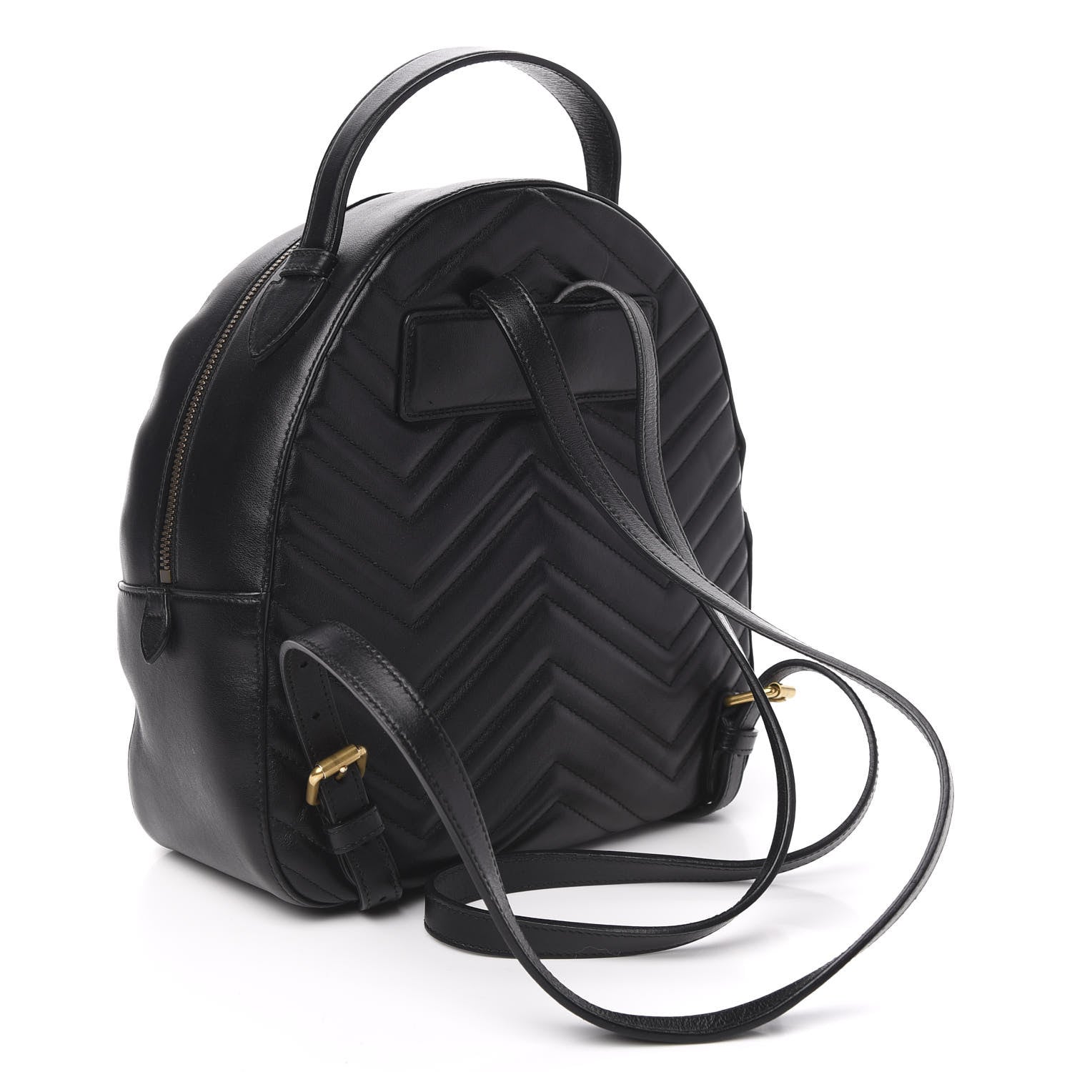 Gucci Calfskin Matelasse GG Marmont Dome Backpack Black 2 of 9