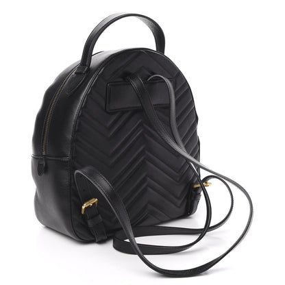 Gucci Calfskin Matelasse GG Marmont Dome Backpack Black 2 of 9