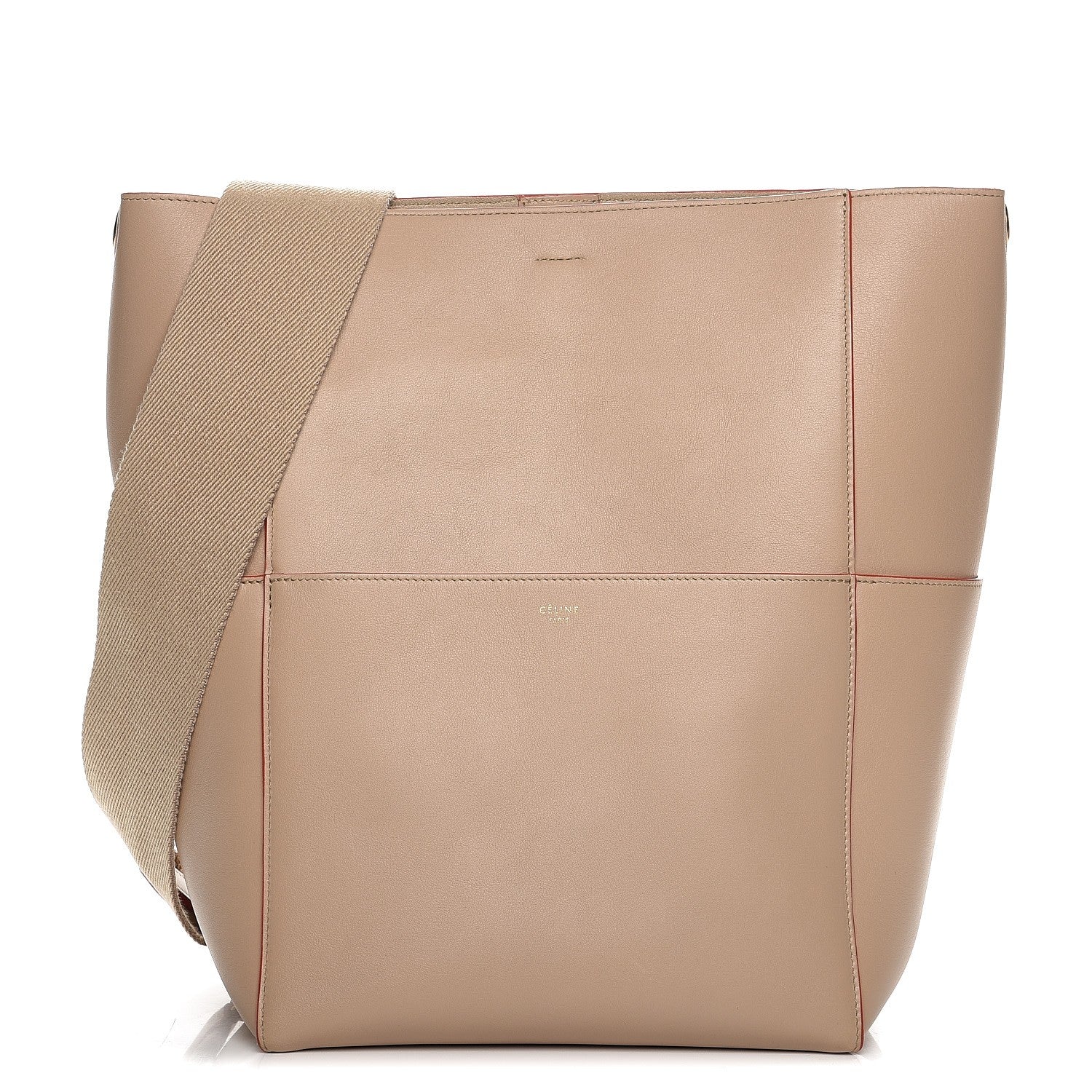 Celine Natural Calfskin Sangle Bucket Bag Beige 1 of 12
