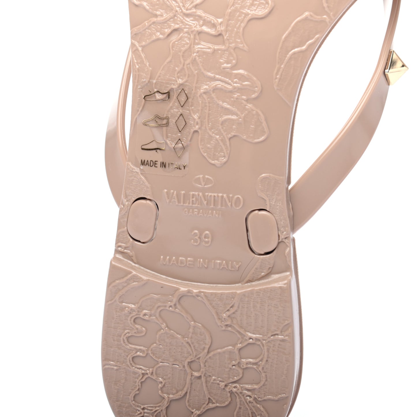 PVC Jelly Rockstud Bow Thong Sandals 39 Poudre