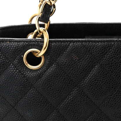 Chanel Caviar Quilted Petit Shopping Tote PST Black 12 of 17