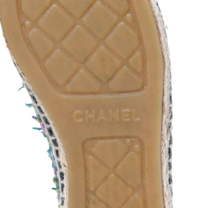 Chanel Tweed CC Espadrilles 36 Turquoise Multicolor 6 of 8