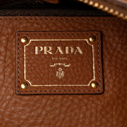 Prada Vitello Daino Large Double Zip Tote Brandy 6 of 11
