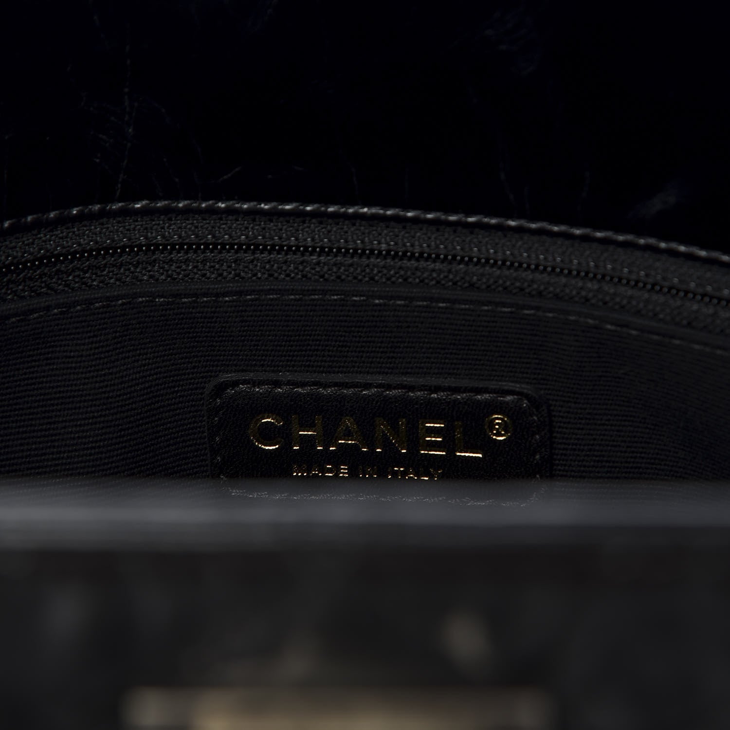Chanel Glazed Crackled Calfskin Small Reissue Tote Black 7 of 9