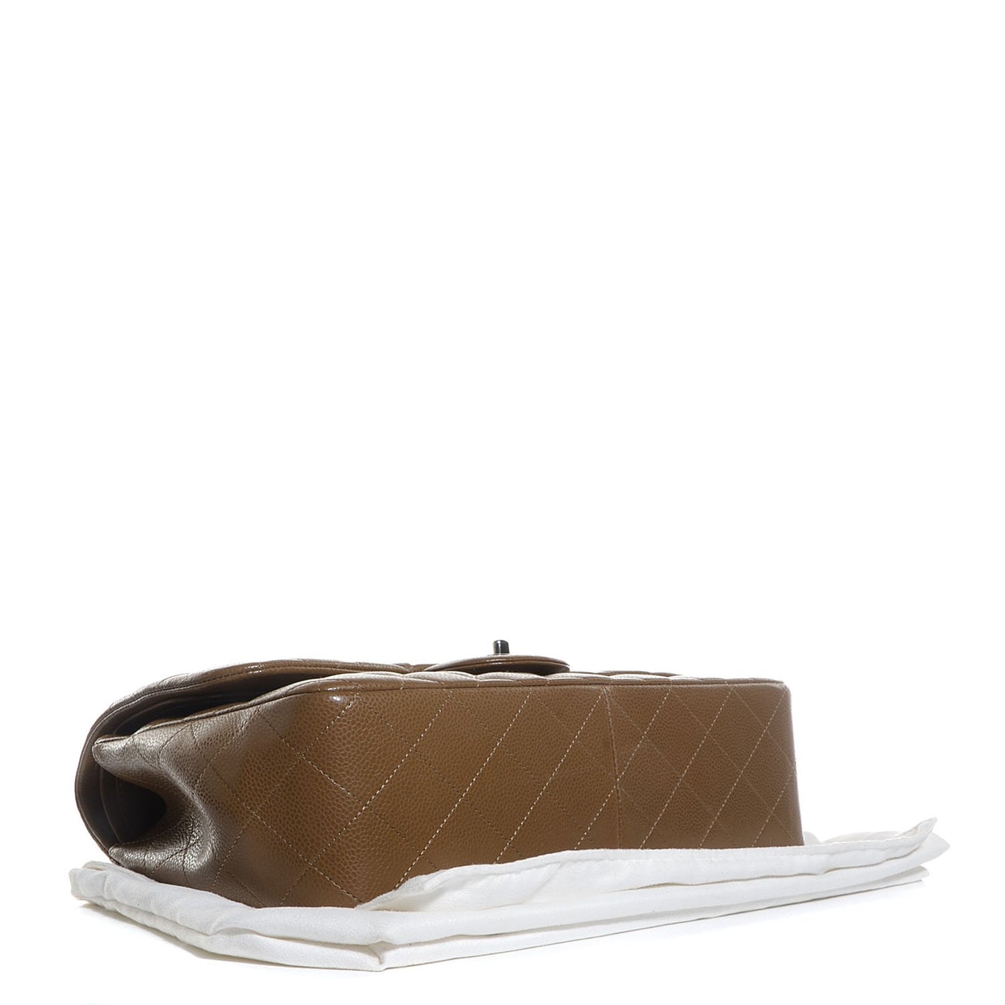 Caviar Jumbo Double Flap Dark Beige