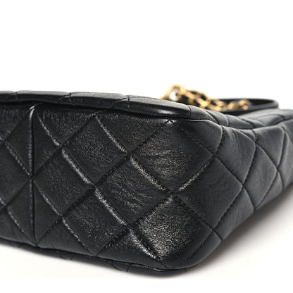 Chanel Shiny Lambskin Quilted CC Hobo Black 10 of 10