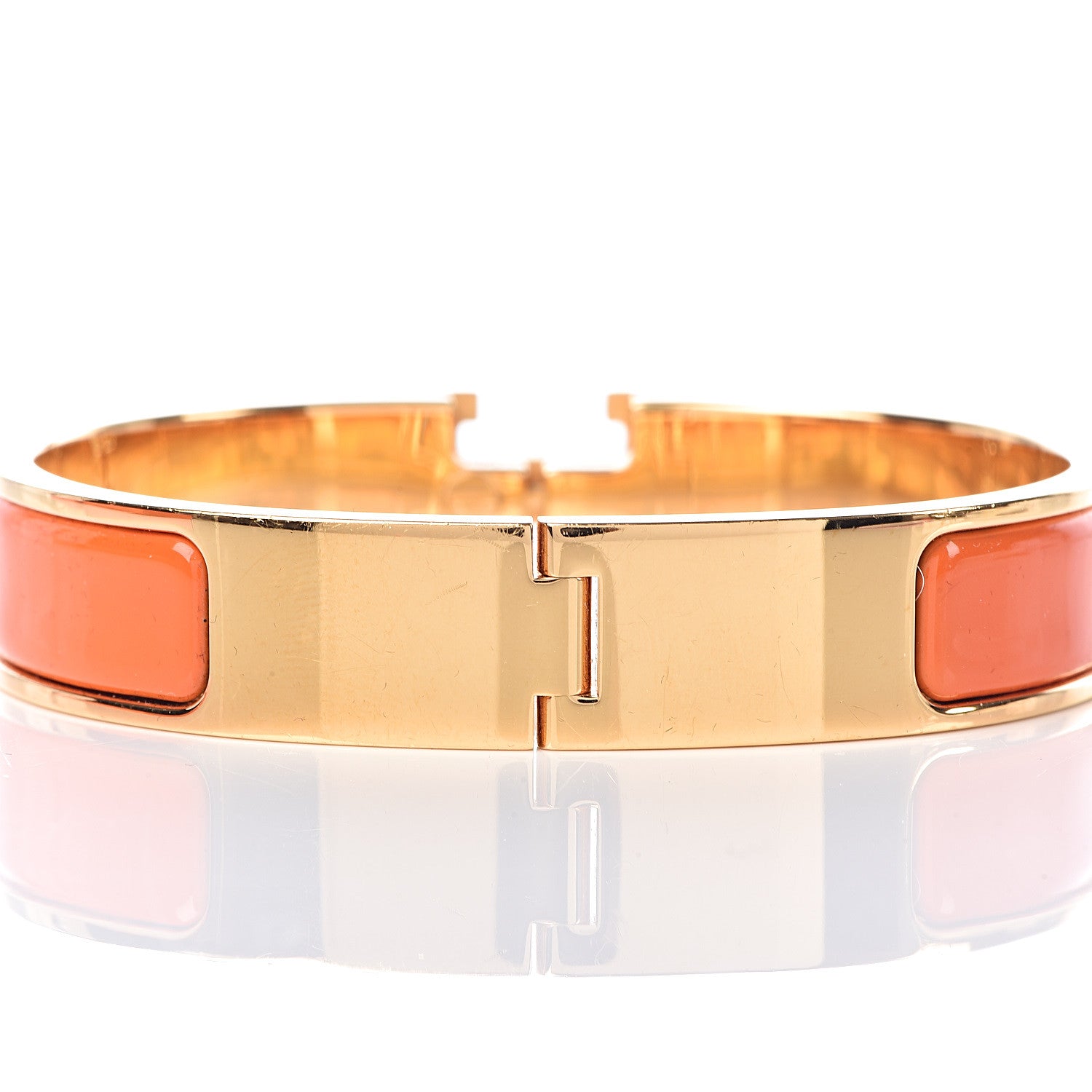 Hermes Enamel Narrow Clic Clac H Bracelet PM Orange 5 of 6