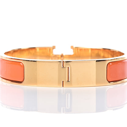 Hermes Enamel Narrow Clic Clac H Bracelet PM Orange 5 of 6