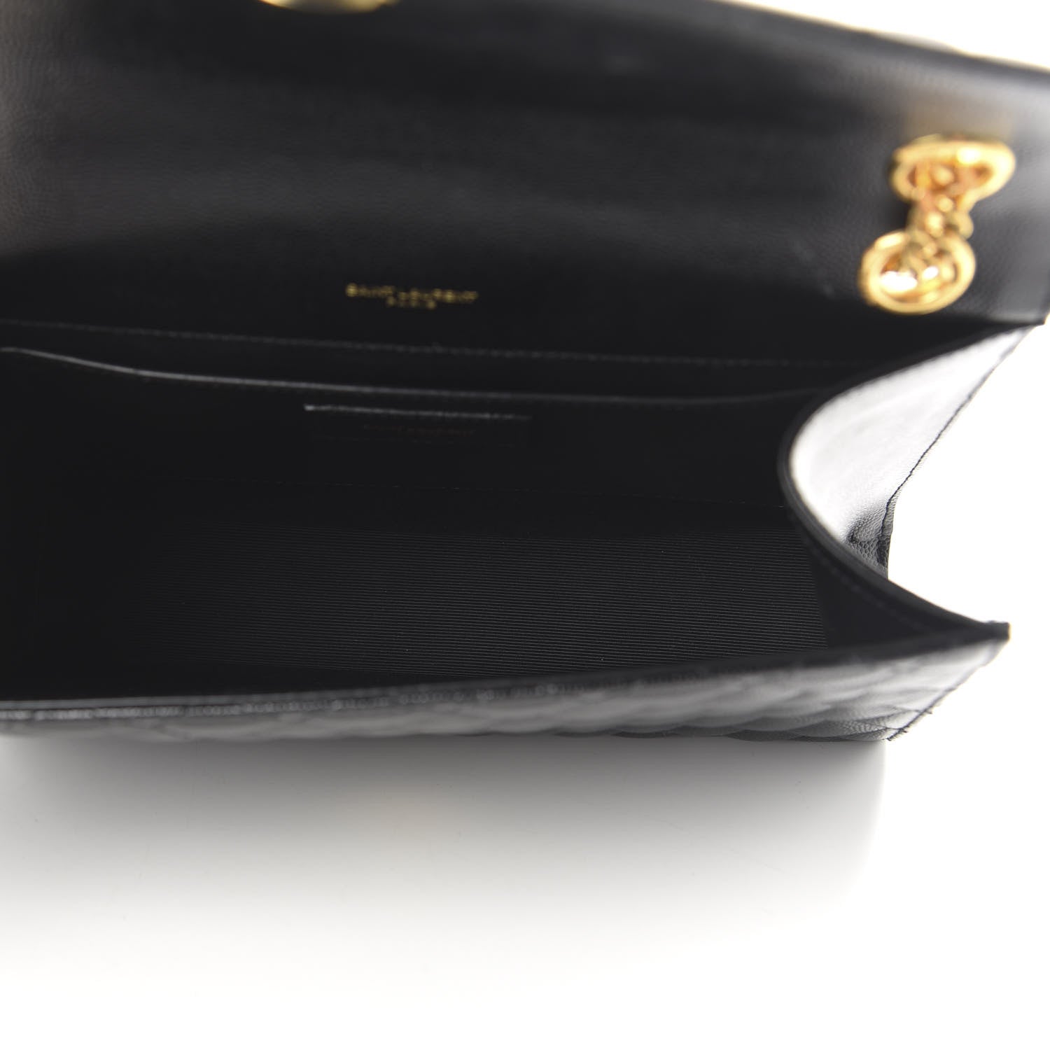 Saint Laurent Grain De Poudre Textured Mixed Matelasse Triquilt Medium Monogram Satchel Black 5 of 10