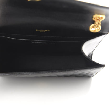 Saint Laurent Grain De Poudre Textured Mixed Matelasse Triquilt Medium Monogram Satchel Black 5 of 10