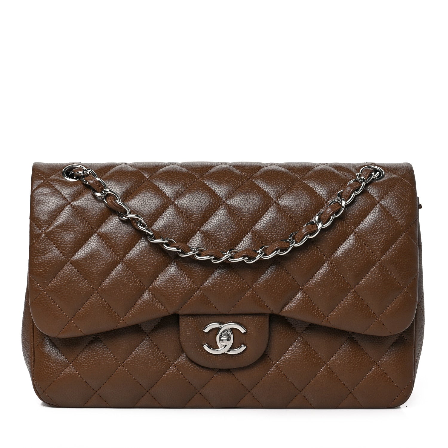 Chanel Caviar Quilted Jumbo Double Flap Brown 1 of 9