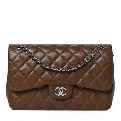 Chanel Caviar Quilted Jumbo Double Flap Brown 1 of 9