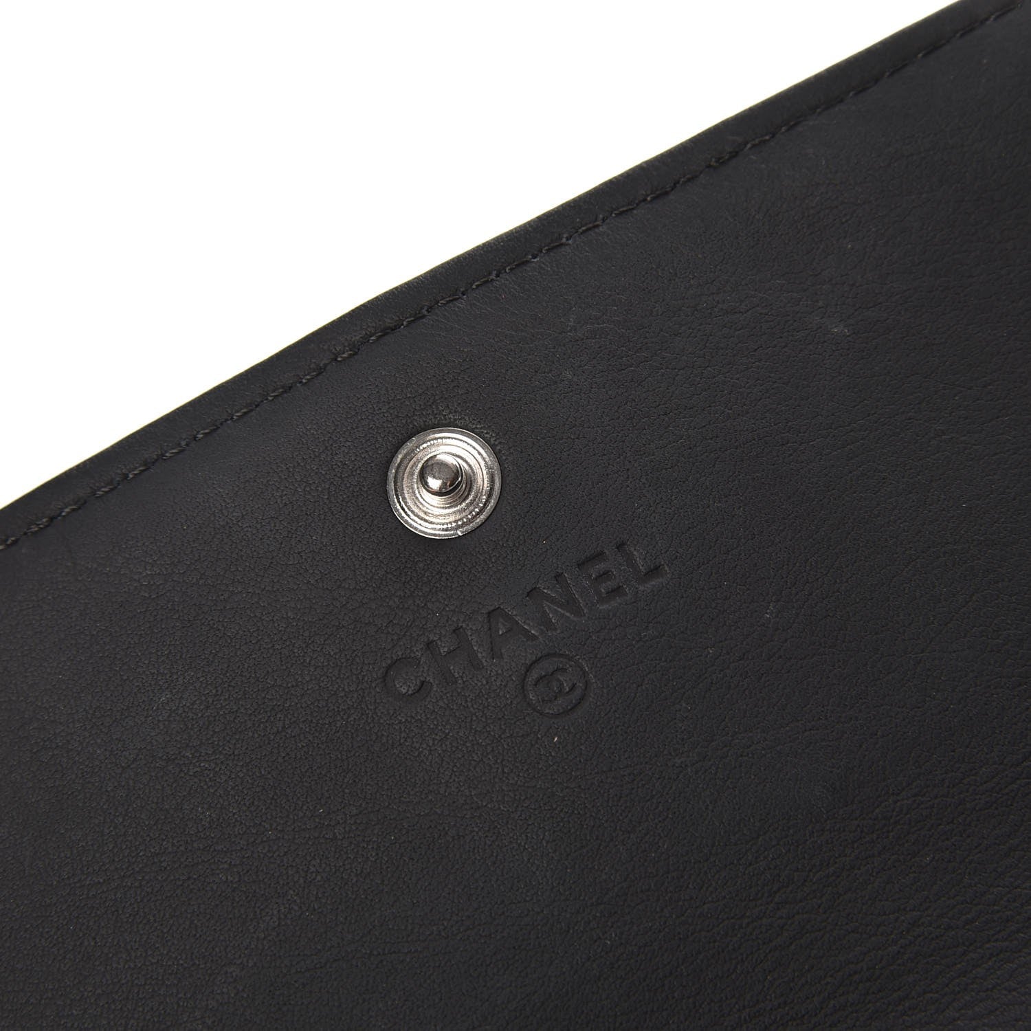 Chanel Lambskin Quilted Long Gusset Flap Wallet Black 5 of 9